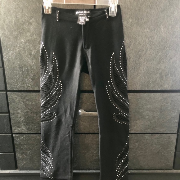 Black bling stretch pants - Picture 2 of 4